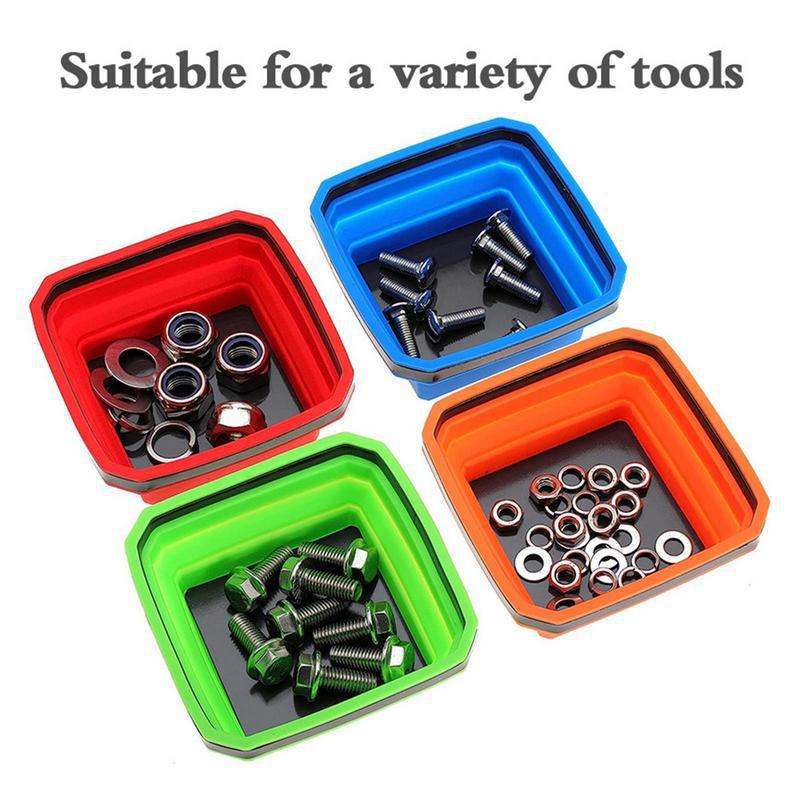 Magnetic Parts Tray - 컬러 스퀘어 실리콘 접이식 자석 부품