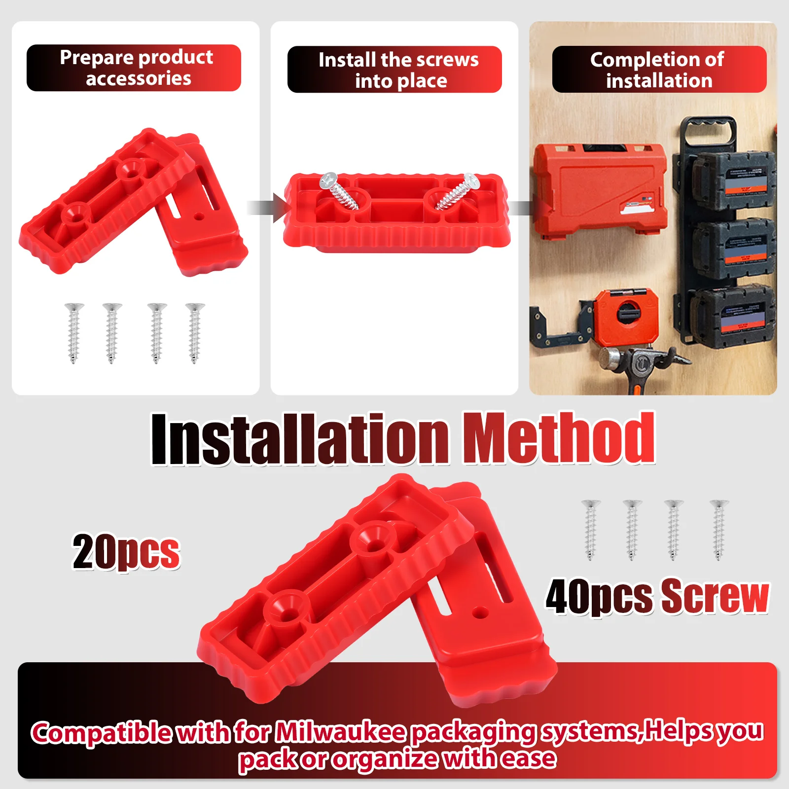밀워키 팩아웃 시스템용 20개 마운팅 피트 ABS BS - Tools In Electrical Workshop 리뷰 및 가격