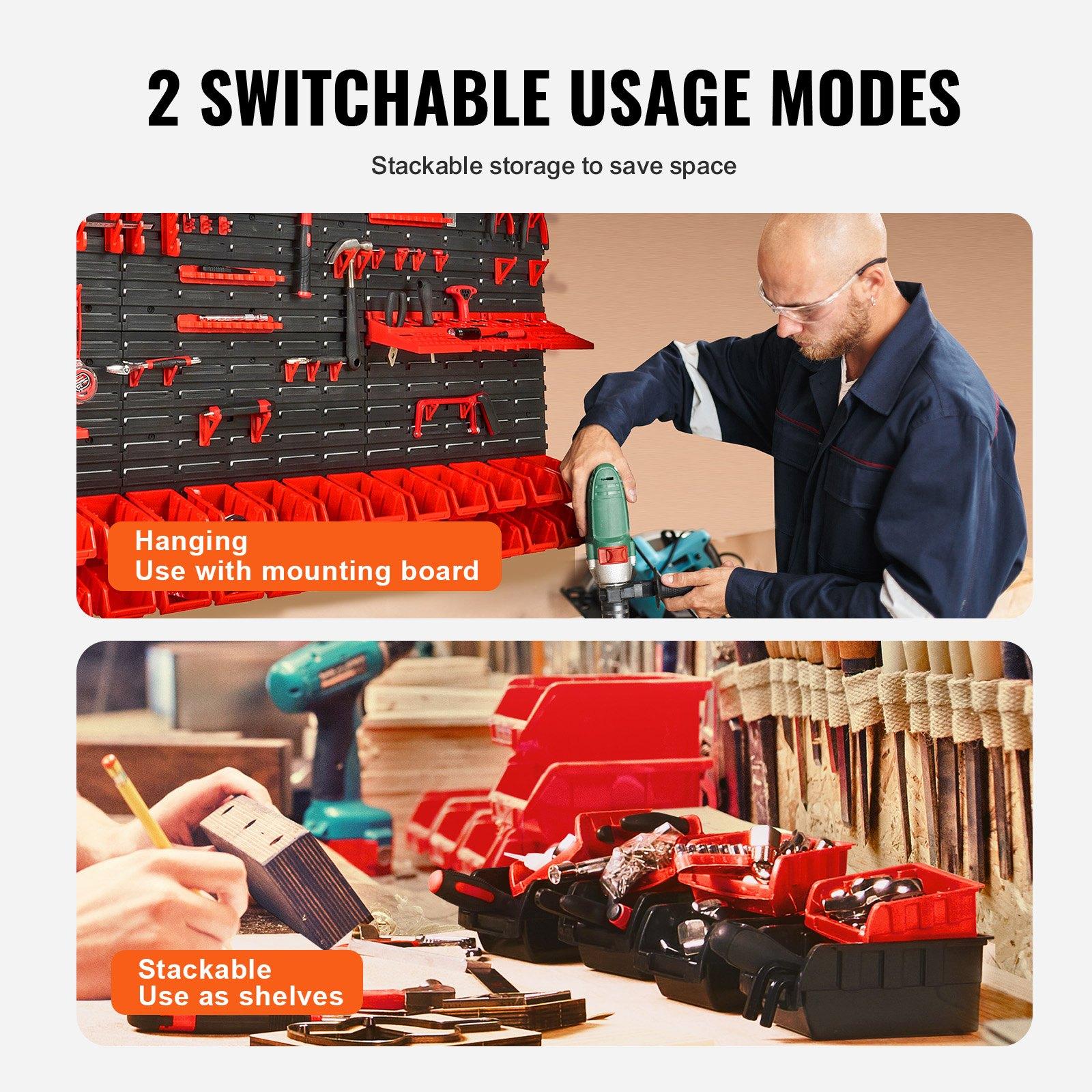 벽걸이형 30칸 플라스틱 부품 정리대, 패널이 있는 하 - Workshop Tools Rack 리뷰 및 가격
